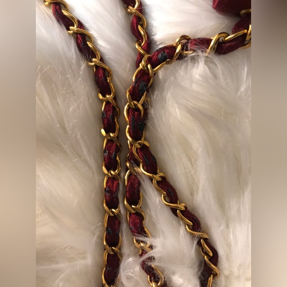 Authentic Chanel Bordeaux Silk Satin Mini Square Bag - Picture 15 of 15